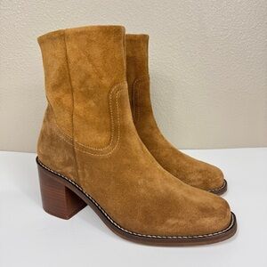 PORTLAND LEATHER Patina Oslito Suede Boots in Sand Orig $265
